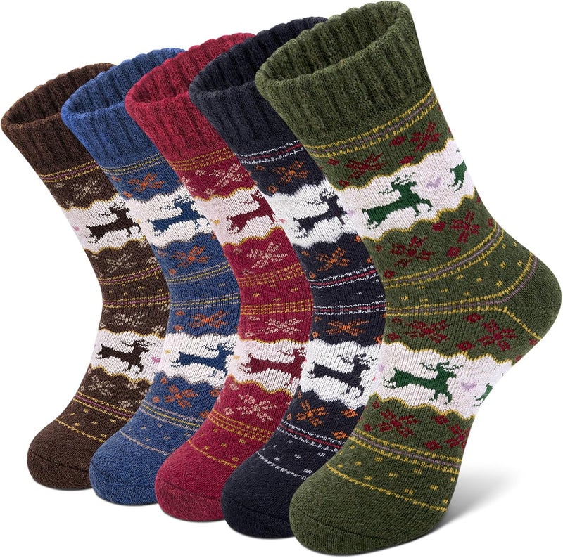 YSense Wool Socks for Women, Winter Boot Socks Stocking Stuffers Gifts for Women Warm Crew Hiking - Image 1